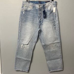 Gap Womens Cheeky Straight High Rise Distressed Jeans Size 16
